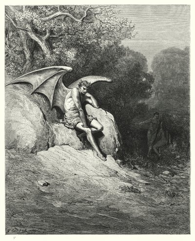Ilustración de Gustave Doré para El Paraíso Perdido de Milton, Libro IX, líneas 99, 100 de Gustave Dore